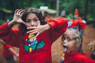 Two kids at Camp UKANDU making funny faces
