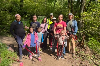 A group of people volunteering in Forest Park