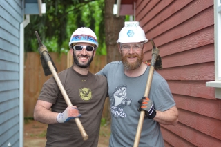 Photo of two men at a Habitat for Humanity site