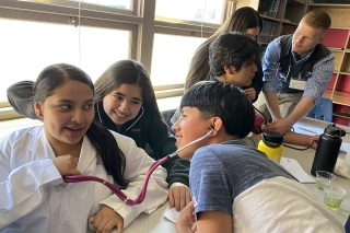 Photo of teenagers dressed as doctors