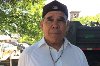 Photo of reader of Tommy Orange