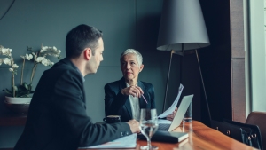 Thumbnail image of two people having a meeting